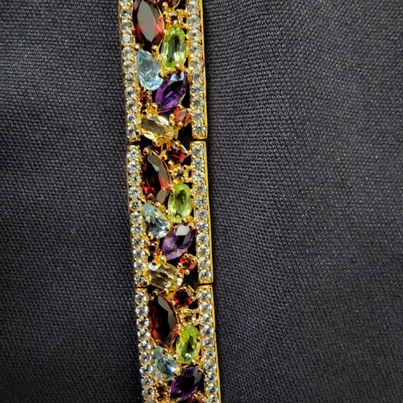 18ct genuine gemstones and white sapphires - Picture 4 of 5